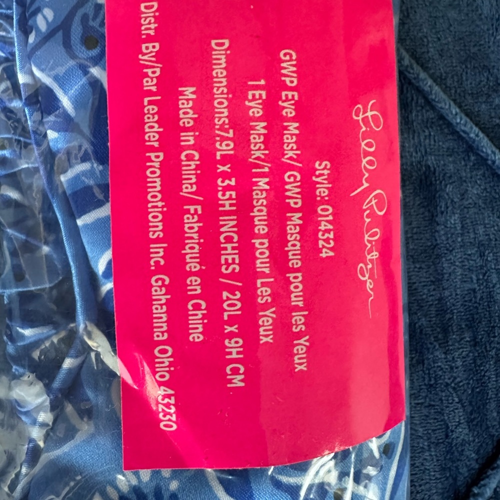 Lilly Pulitzer eye mask NWT